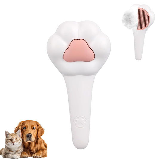 Self-Cleaning Cat Brush, Durable Slicker Pet Hair Cleaner Brush with Release Button Practical Pet Grooming Shedding Comb Tool Suitable for Long Short Haired Kitten Cat Dog