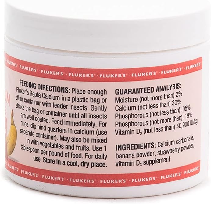 Fluker's Strawberry Banana Flavored Repta Calcium with Vitamin D3, 4 oz
