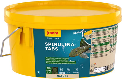 Sera Spirulina Tabs 2,2 L (3 lb (1.4 kg)) | Sinking Tropical Fish Food for Bottom Feeders | Aquarium Fish Food with 25% High Spirulina Boost | Freshwater Fishfood for Herbivores | Plant-Based Tablets