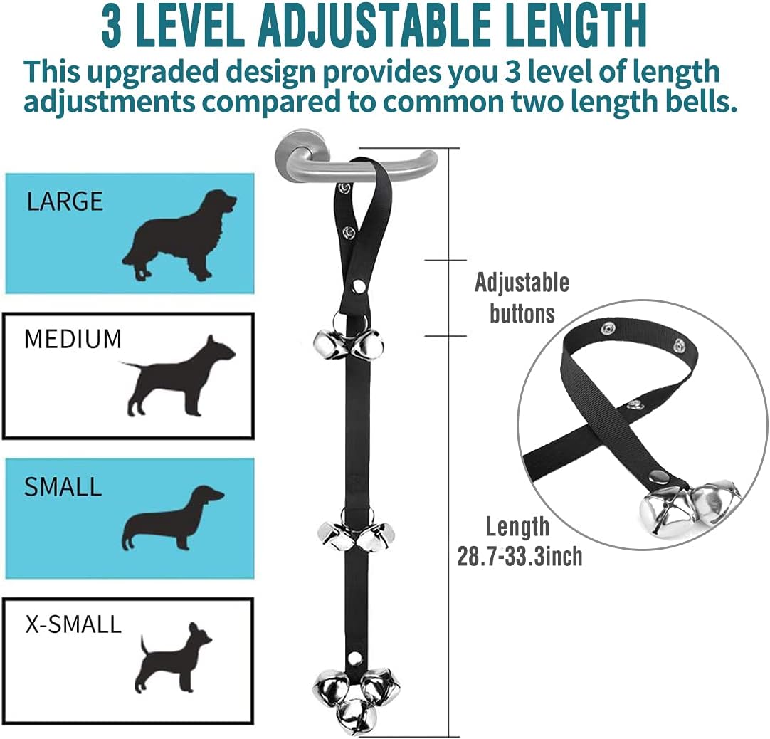 BLUETREE Dog Doorbells Premium Quality Training Potty Great Dog Bells Adjustable Door Bell Dog Bells for Potty Training Your Puppy The Easy Way - 7 Extra Large Loud 1.4 DoorBells