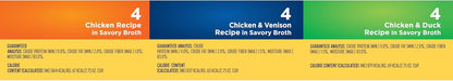 Nature’s Recipe Grain Free Chicken Recipe, Chicken & Venison Recipe and Chicken & Duck Recipe in Savory Broth Variety Pack Wet Dog Food, 12-2.75 oz. Cups, 2 Count