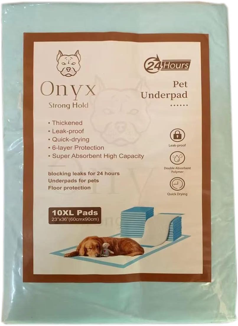 Onyx XXL Dog Pee Pads, 30 Count (30x36 Inches) - Thickened, Leak-Proof, Quick-Drying, 6-Layer Protection, Super Absorbent Training Pads for 24-Hour Floor Protection