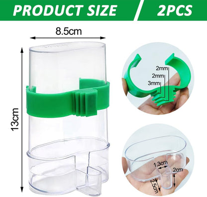 2 Pcs Automatic Bird Water Dispenser, Bird Water Feeder, Bottles Parrot Drinker Seed Food Container, Parakeet Cage Accessories for Parakeet Budgies Cockatiel Lovebird Small Birds Canary Finch