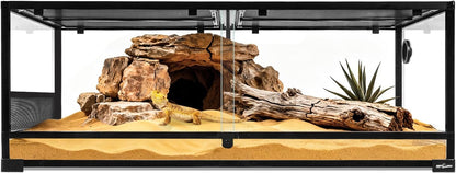 REPTI ZOO Large Glass Reptile Terrarium 48" x 24" x 18", 85 Gallon Detachable Terrarium with Double Hinge Door & Top Screen Ventilation, Reptile Habitat Tank for Bearded Dragon, Ball Python, Gecko