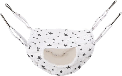 Small Animal Hanging Bed and Pet Warm Hanging Hammock with Light Star Pattern Soft Cozy Sleep Nest for Small Animals Cage Accessory