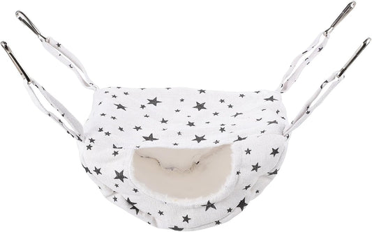 Small Animal Hanging Bed and Pet Warm Hanging Hammock with Light Star Pattern Soft Cozy Sleep Nest for Small Animals Cage Accessory