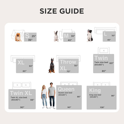 Bedsure Orthopedic Dog Beds Large Size Waterproof Dog Blankets for Medium Dogs Washable Grey