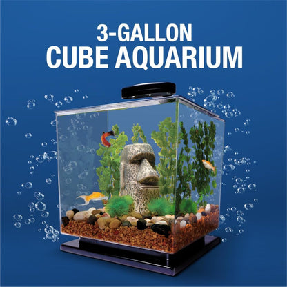 Tetra 3 Gallon Fish Tank, Aquarium Starter Kit with Pedestal Base, LED Light and Filter, For small tropical fish, guppies, goldfish, or betta