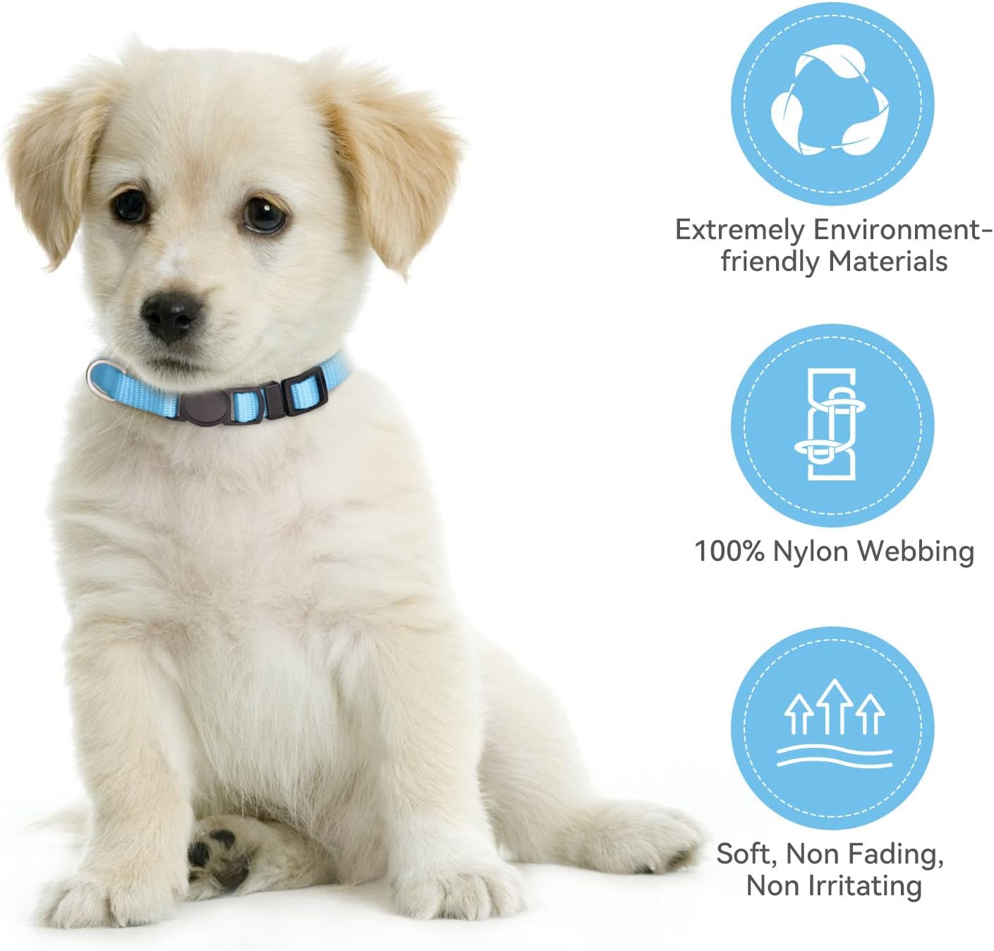 16 PCS Puppy Collars, Safety Buckle Collars for Litter Nylon Adjustable Puppy Collars for Small Puppies, Breakaway Whelping Collars Pet Supplies,Stuff,Accessories(S)