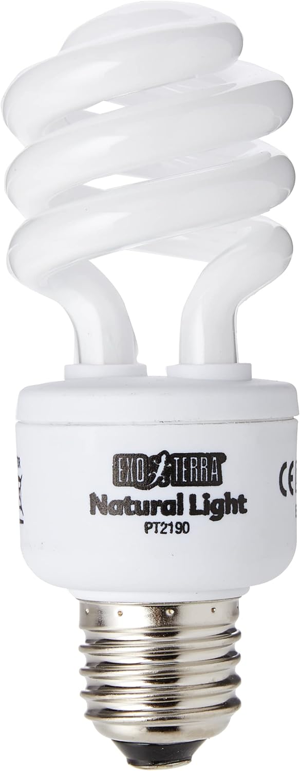 Exo Terra Repti-Glo 2.0 Compact Fluorescent Full Spectrum Terrarium Lamp, 13-Watt (Natural Light)