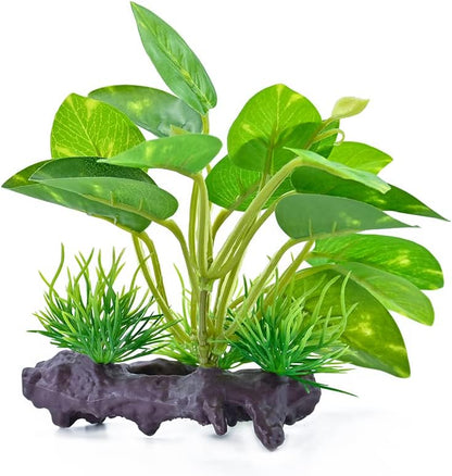 Reptile Artificial Plants, Terrarium Plants Decorations Supplies, Amphibian Habitat Hideout Tank Accessories, Rainforest Ground Plant