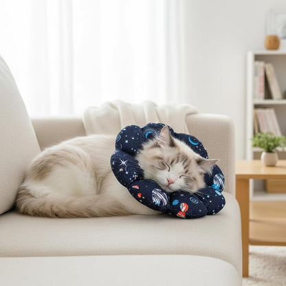 Cat Cone Collar Soft Waterproof Cat Recovery Collar Protective Adjustable Cones to Stop Licking After Surgery Cute Pet Pillow for Small Animal Cats Kittens Puppies