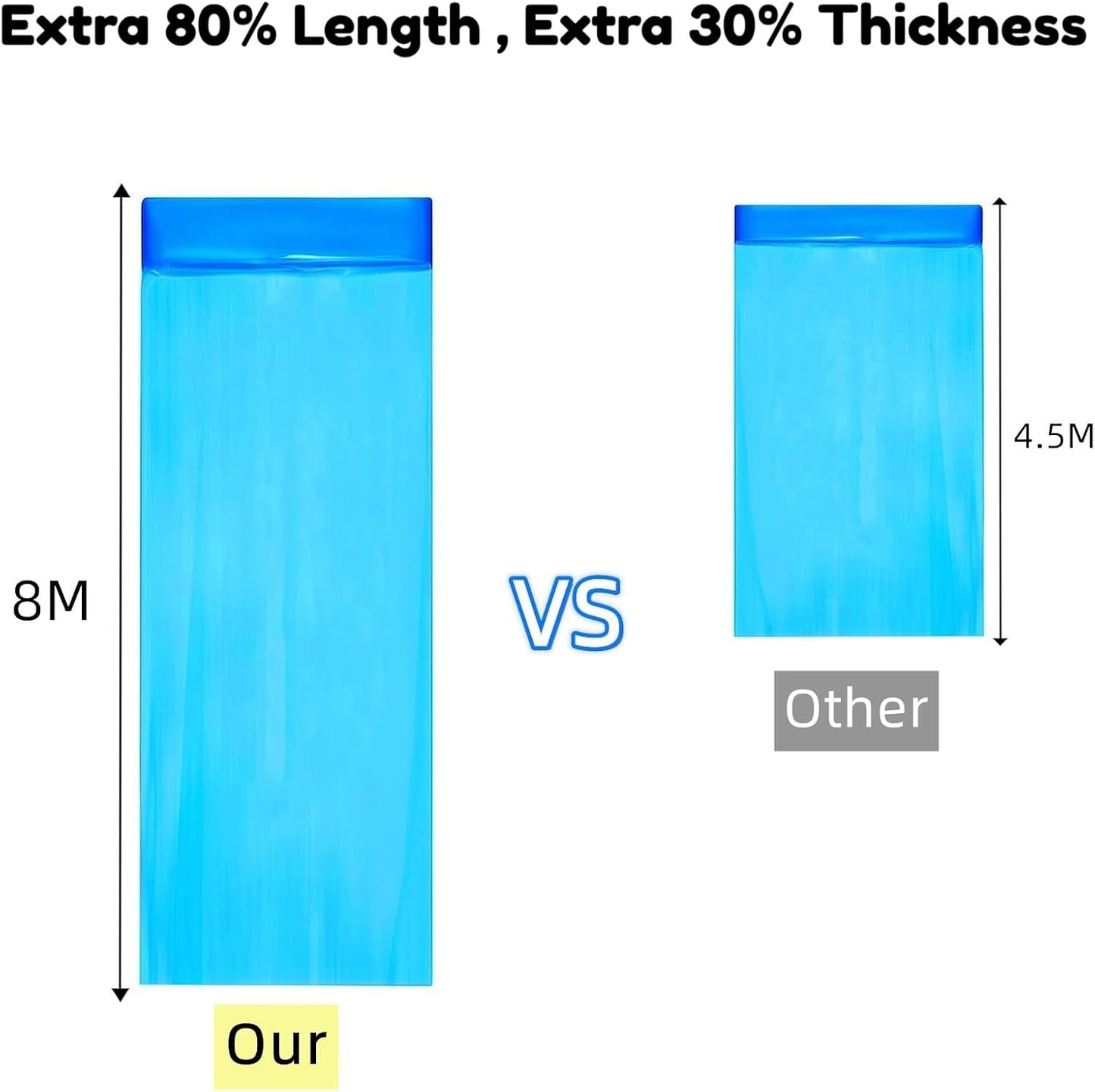 8 Pack Cat Litter Refill Bags Compatible with Litter Genie XL+/XL/Plus/Standard/Style/Pet Pail, Extra 80% Length 32 Months Use Time, Super Odor Control Litter Refills