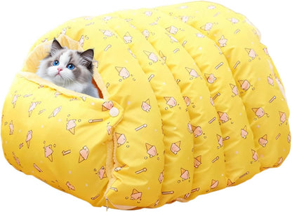 Cat Bed, Removable Warm Soft House, Semi Enclosed Washable Cat Sleeping, and Sturdy Design, Provides Comfort and Warmth, Pet Bed, Small Dog Kitten Home Travel Bedroom Living Room