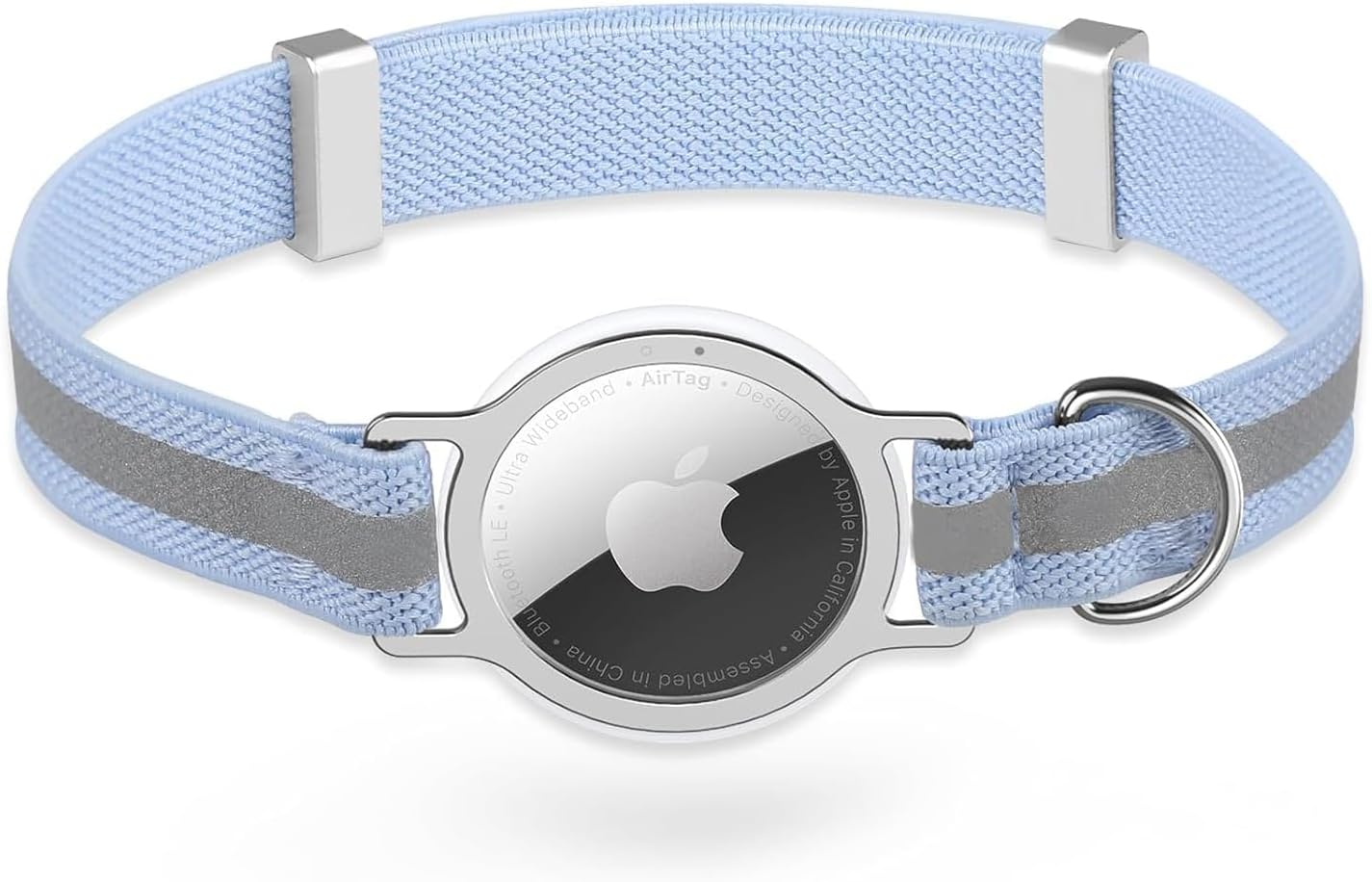 AirTag Cat Collar, Ultra Elastic Cat Tracker Collar with Apple Air Tag Holder, [Lightweight & Scratch Resistant] Stepless Adjustable GPS Pet Tracking Collars for Cats Kittens [Reflective Blue]