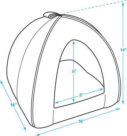 Pet Tent-Soft Bed for Dog and Cat by Best Pet Supplies - Gray Linen, 16" x 16" x H:14"
