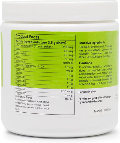 Dog Multi Vitamins, Made in USA with Human Grade Ingredients, Probiotic Supplement, All-in-One to Support Joints, Digestion, Immunity, Heart Health, Skin & Coat, 60 Chews (1 Pack)