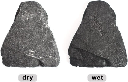 Natural Slate Stone Rocks, Mix of Stones 2 to 3 inches and 1 Piece About 8 inches - for Aquariums and Terrariums, Aquascaping (3 Pounds)