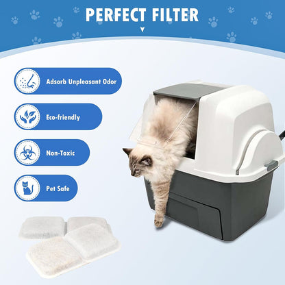 12 Pack airsift Litter Box Filters for Catit Airsift Jumbo/Regular/Smartsift Litter Box, Dual Action Filter to Keep Catit Litter Box Fresh Smell，Cat Litter Box Filters Pads Replacement