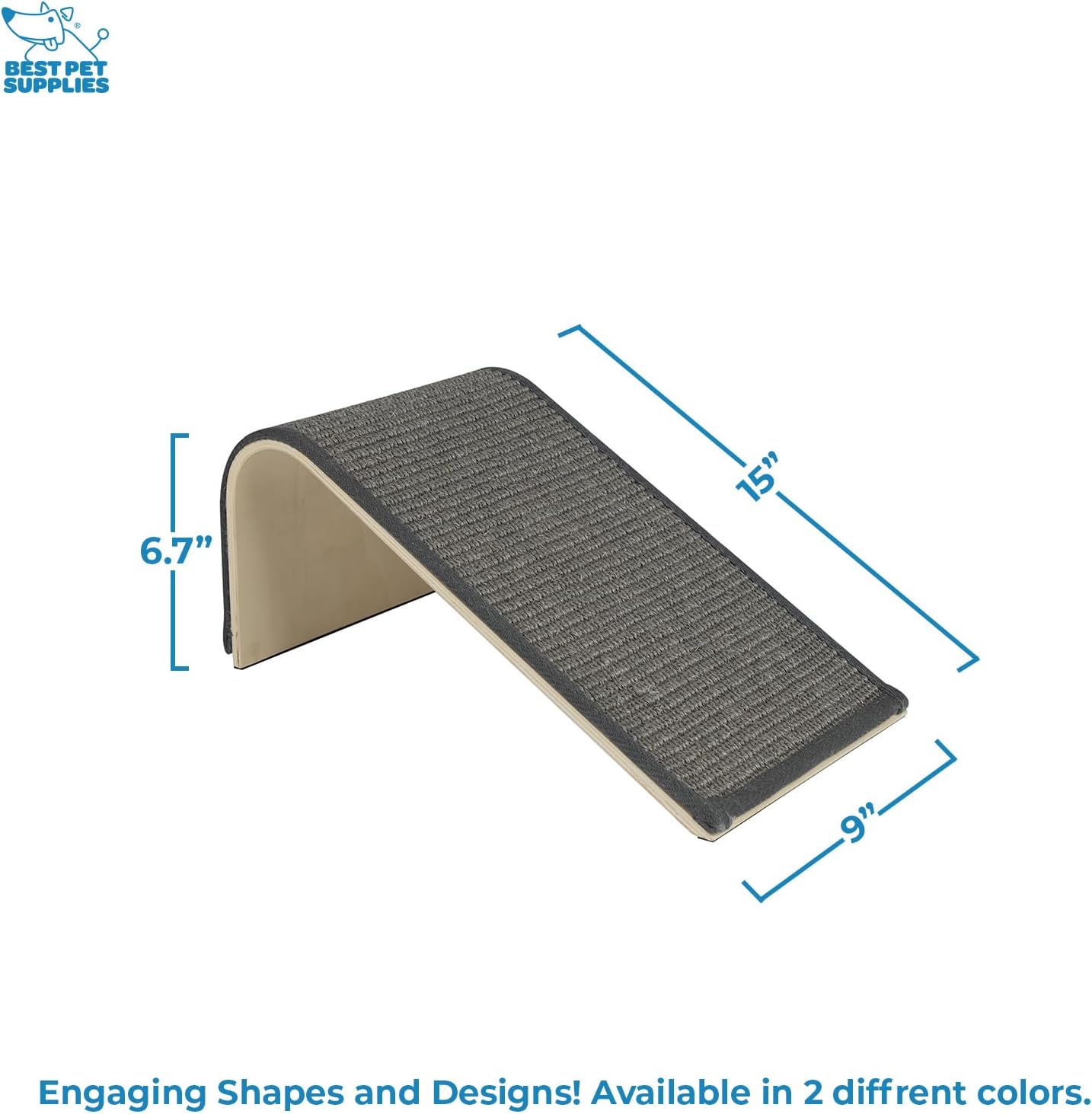 Best Pet Supplies Catify Cat Scratcher, Fun Interactive Scratchers, Posts, Poles, Claw Safe, Furniture Saver Indoor Play Support Natural Cat Behaviors Heavy Duty - Ramp (Gray)