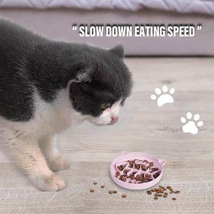 Silicone Cat Slow Feeder,Slow Feeder Cat Bowl Wet Food with Suction Cups，Puzzle Feeder Cat,Cat Interactive Toys,Effectively Reduce Overeating in Kitty (Pink, 1 Cup)