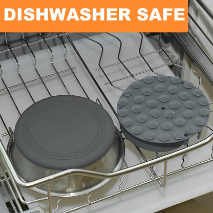 2-in-1 Metal Dog Bowl with Slow Feeder Insert, Stainless Steel Dog Bowls Food Grade 304, Water Food Bowl with Anti-Slip Silicone Base for Small, Medium, Large Dogs