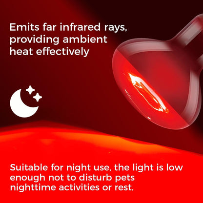 Reptile Heat Lamp 75W, Heat Lamp Bulbs for Reptiles and Amphibians, UVA Daylight Basking Light Suitable for Bearded Dragons, Lizards, Turtles, and Chickens (2 Pack)