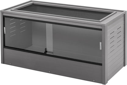 New Age Pet ECOFLEX 48" Wide Large Reptile Habitat, Mojave Lounge for Snakes, Tortoises & Lizards in Maple, Black & Grey, Easy Assembly, Sliding Glass Doors & Mesh Top