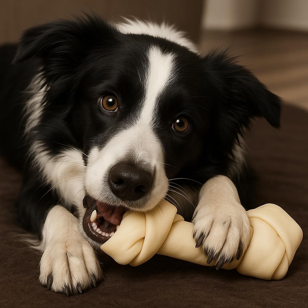 Pet Factory American Beefhide 6-7" Knotted Bones Dog Chew Treats - Natural Flavor, 10 Count/1 Pack