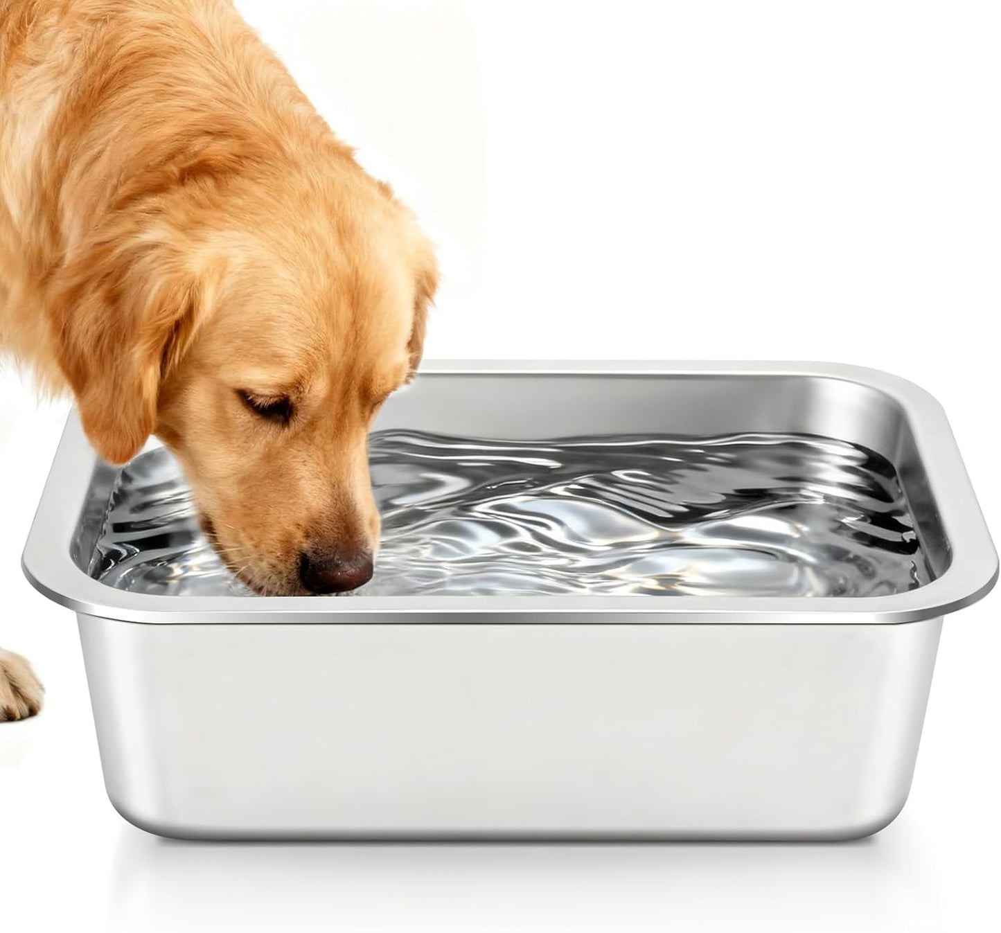 Stainless Steel Dog Bowl 1.25 Gallons - Large Metal Pet Food and Water Bowl, No-Spill Design for Big, X-Large Dogs & Cats, Perfect for Indoor and Outdoor Use (1.25 Gallons)
