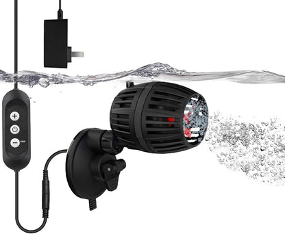 Carefree Fish Aquarium DC12V 10W Wave Maker 4 Level Adjustable Flow Rate Powerhead 1500Gph Wave Pump for 10~60Gal Freshwater and Saltwater Fish Tank
