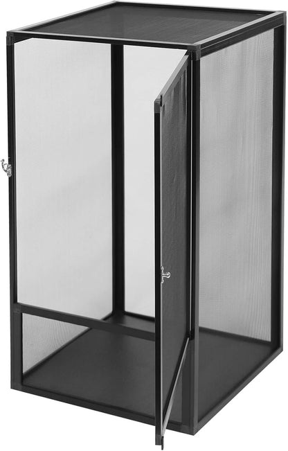 45 Gallon Reptile Terrarium Enclosure - 18"x18"x32" Habitat Pet Feeding Net Box with Escape-Proof Lock, 360°Panoramic, Top Ventilation for Chameleon/Lizard/Gecko/Snake/Spider