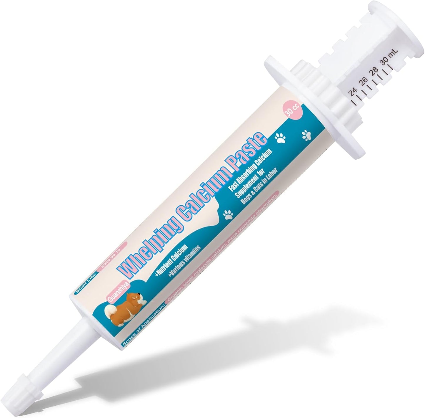 Oral Calcium for Dogs(30 ml Paste), Fast Absorbing Calcium Supplement for Dogs Nursing, Whelping, Calcium Deficiency, Supporting Efficient Labor