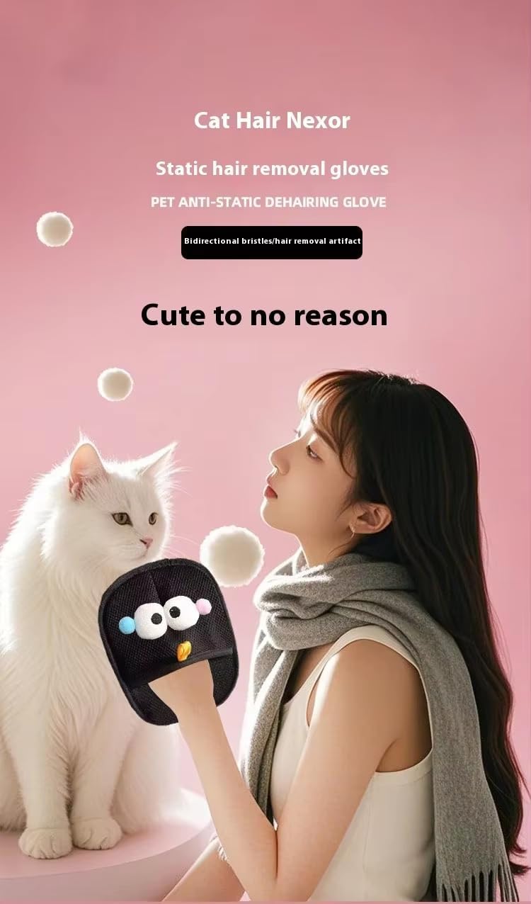 Pet Hair Removal Glove Premium Electrostatic for Dogs & Cats – Reusable Grooming Mitt for Shedding Control – Gentle Fur Remover for Long & Short Hair – Soft, Non-Slip Deshedding Tool