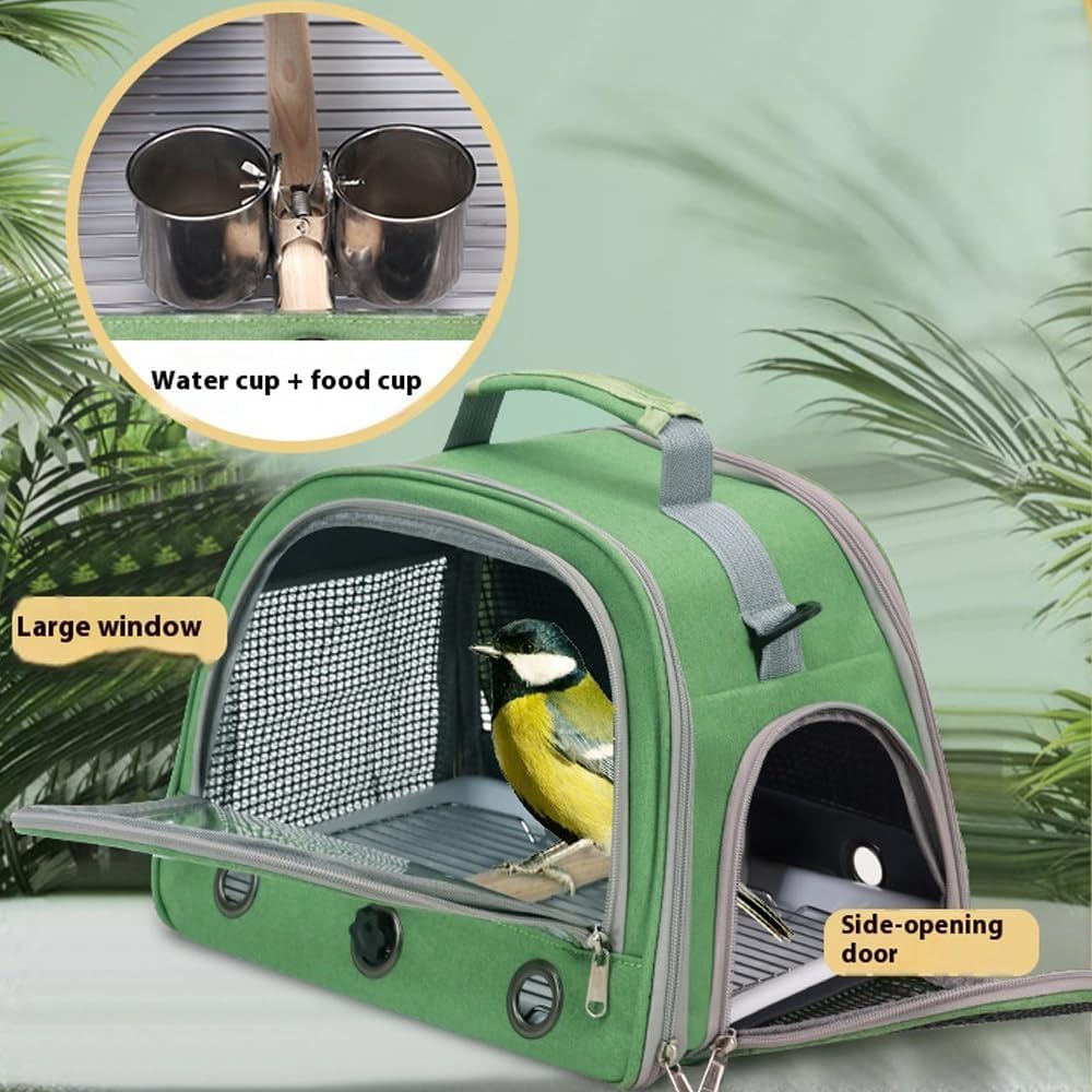Bird Carrier Travel Cage with Perch, Food Bowl,Pet Backpack,Parrot Carrier,Small Animal Car Bag,Bird Cages for Parakeets, Ideal for Small Animals & Puppies