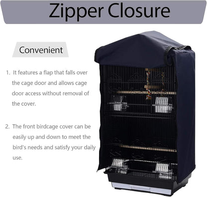 QBLEEV Birdcage Cover, Parrot Cage Night Cover Shade, Pet Universal Blackout Windproof Light-Proof Sleep Reduces Distractions Night Accessories Cloth Without Cage-14.1x18.5x26.7in (LxWxH)