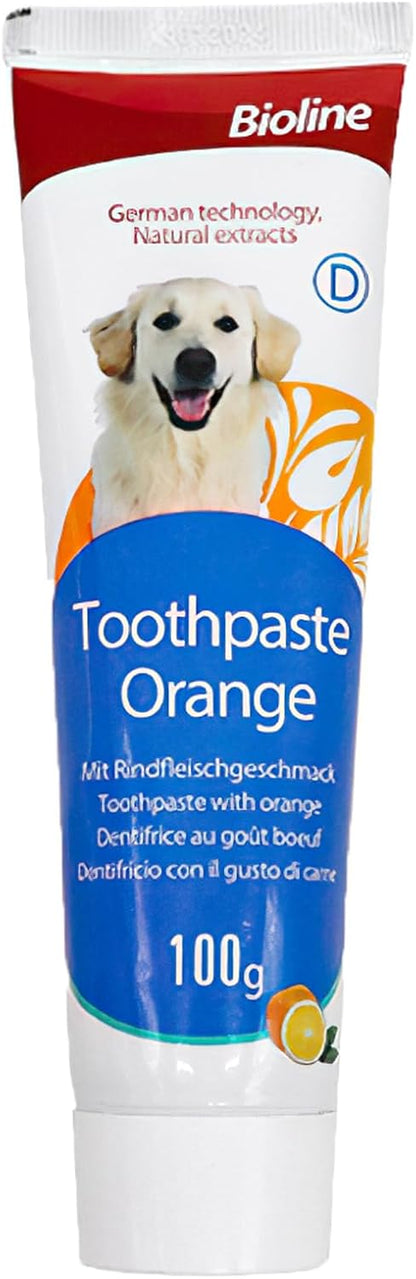 MIELIKKI Pets Dental Toothpaste, Toothpaste for Cats & Dogs, Cleans Teeth, Fights Bad Breath, Promotes Strong Teeth, 100g, Orange Flavor