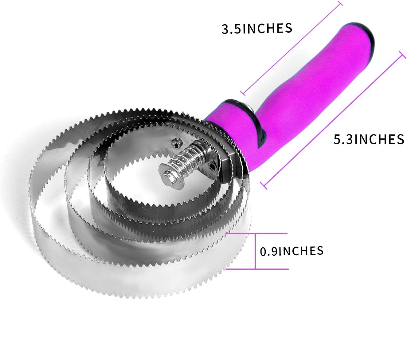 Reversible Stainless Steel Curry Comb with Soft Touch Grip (Pink)