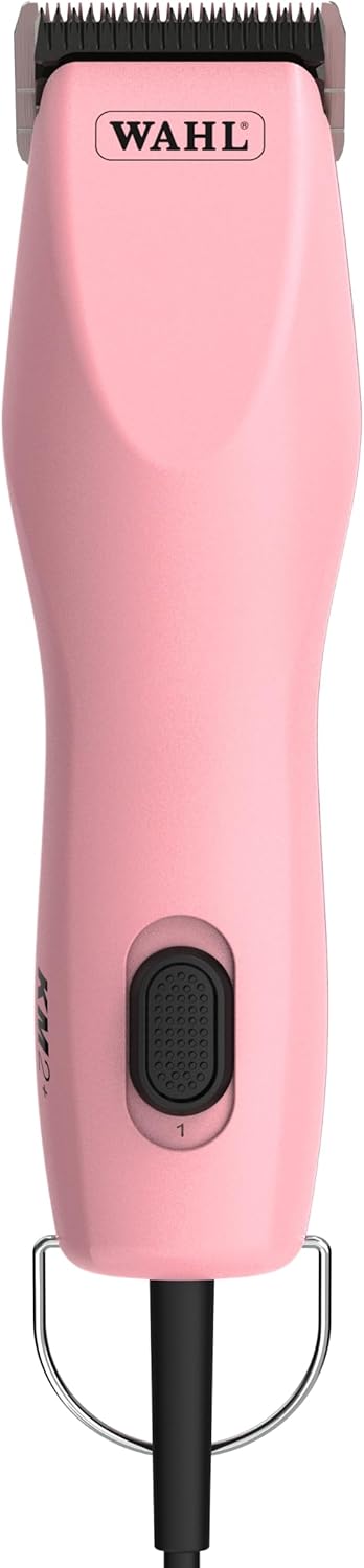 Wahl Pro Animal KM2+ Corded Clipper - Pet Clippers for Cats, Dogs & Horses - Premium Grooming Tools - 2 Speeds & 14-Foot Cord - Pink