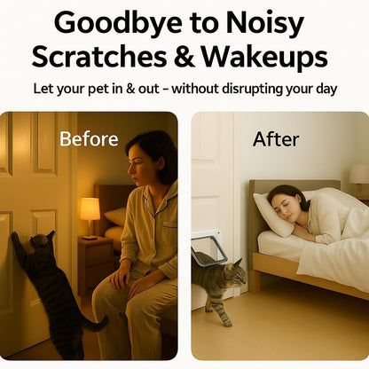 Extra Large Cat Door with 4-Way Lock (Outer Size 11"x9.8"), Weatherproof Flap for Cats & Small Dogs up to 25.5 lbs, White