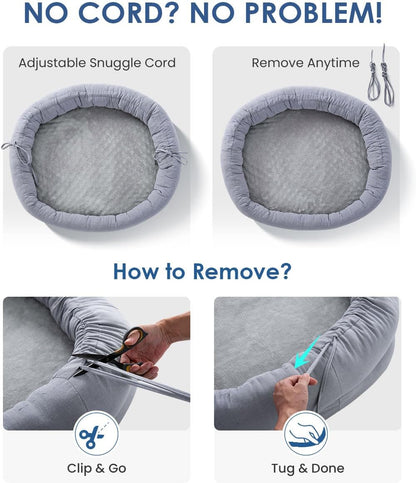 Orthopedic Dog Bed for Small Medium Size Dogs, Pet Sofa Bed with Egg Crate Foam, 4-Sided Bolster, Reversible Mattress, Removable Washable Cover & Anti-Slip Bottom, Light Gray