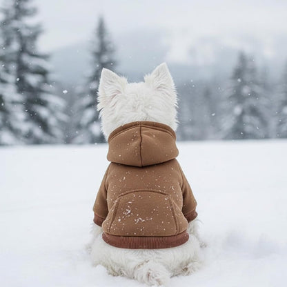 2-Pack Red and Brown Polyester Dog Clothes, Dog Sweatshirts,Frenchie Hoodie, Comfortable Pet Apparel(S)