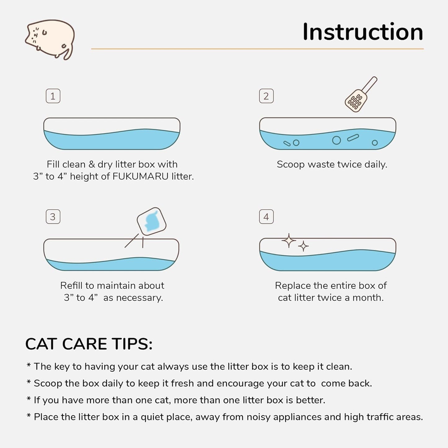 FUKUMARU Mixed Tofu Cat Litter, Strong Clumping Cat Litters, Effective Oder Control, Dust Free and Ultra Absorbent Flushable Bentonite White Tea Cat Litter, Direct to Toliet, 12 LB(2 Packs)