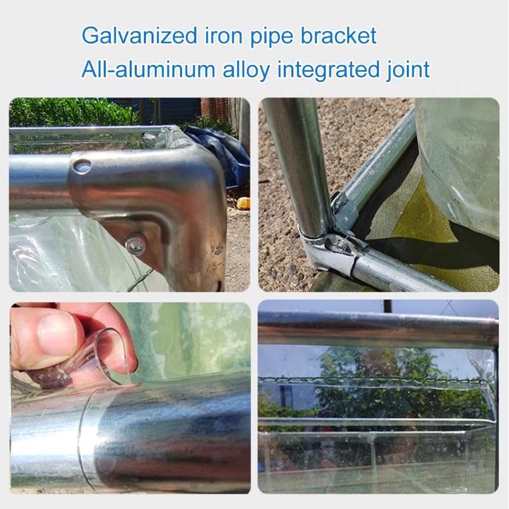 Above Ground Koi Pond with Clear Viewing Window & Drain Valve - PVC Canvas & Steel Frame Large Aquarium Tank for Fish, Turtle Farming - Easy Assembly Display Show Pool(Clear-0.7m,2x2m)