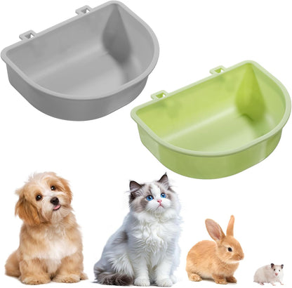 2 Pack Feeder, Hanging Food Bowl Feeder Food and Water Container for Wire Cage Feeding Dish Hanging Cups for Birds Hamsters Mice Rats Guinea Pig Small Pets