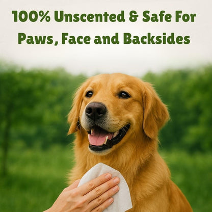 Unscented Pet Wipes for Dogs & Cats, 4×110 (440 Total) + 4 Bonus Gloves – Soothes Itchy, Dry Skin – Extra-Gentle Grooming Wipes for Paws, Ears, Eyes & Sensitive Areas – Hypoallergenic & Alcohol-Free