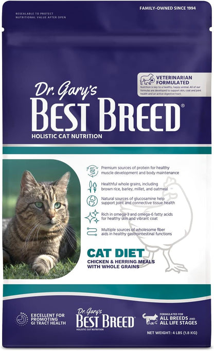 Best Breed Cat Diet Made in USA [Natural Dry Cat Food for All Ages] - 4lbs.