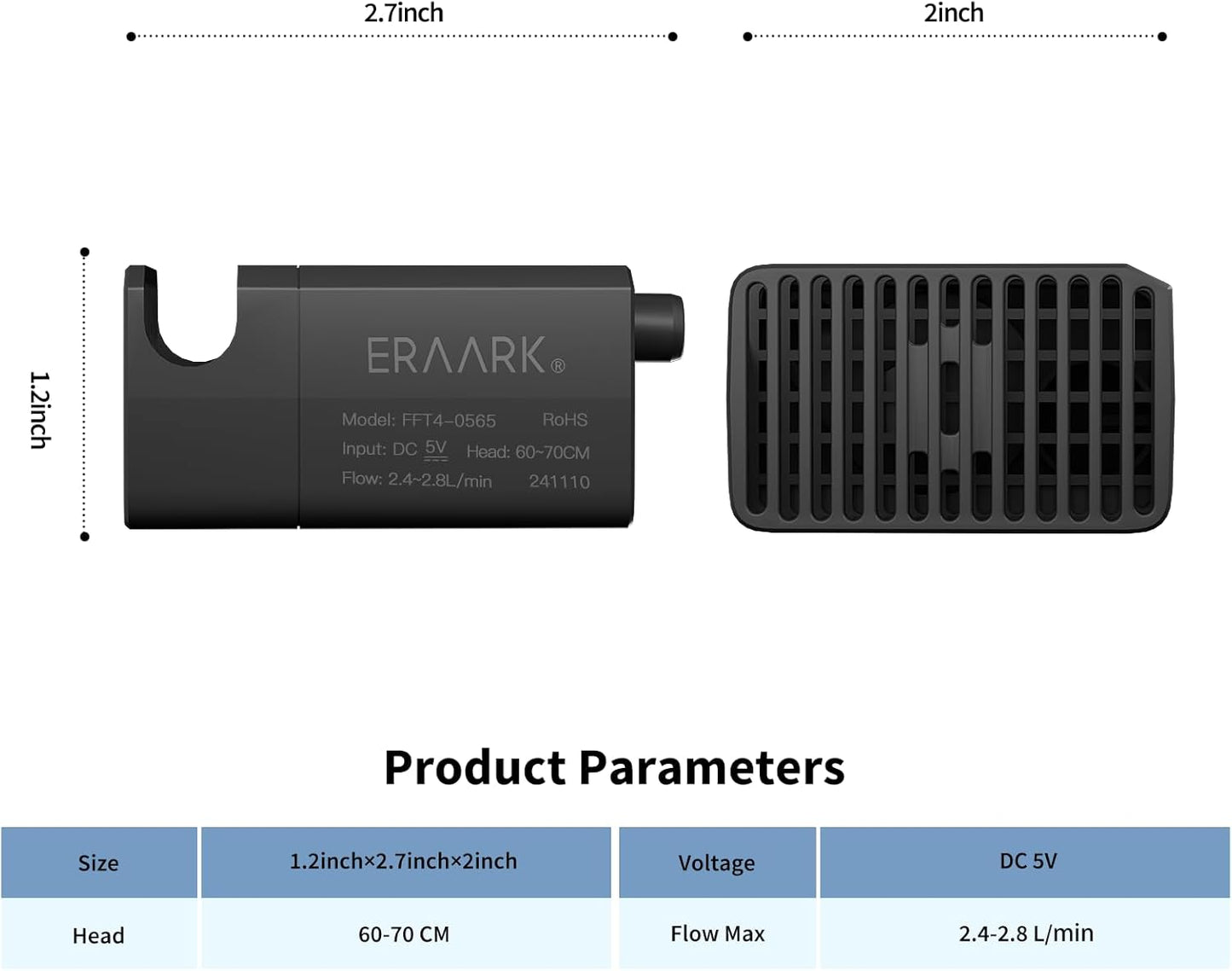 Replaced Water Pump for ERAARK 1.5 Gallon Aquarium Smart Betta Fish Tank
