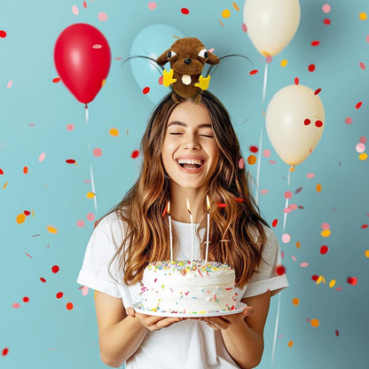 Rat Chef Headband Dog Plush Headband Hair Clip Cute Plush Hairpin Christmas Headband for Party Cosplay Costumes Accessories