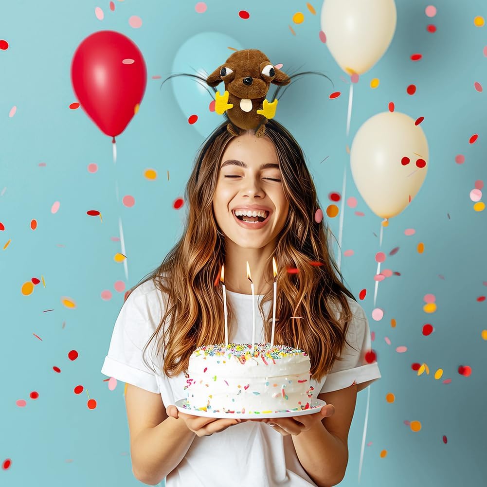 Rat Chef Headband Dog Plush Headband Hair Clip Cute Plush Hairpin Christmas Headband for Party Cosplay Costumes Accessories